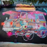 STREET ART MURAL BY PSOMAN FOR HALOS SOLO URBAN ART SHOW NEW YORK CLLCTV.NYC GALLERY