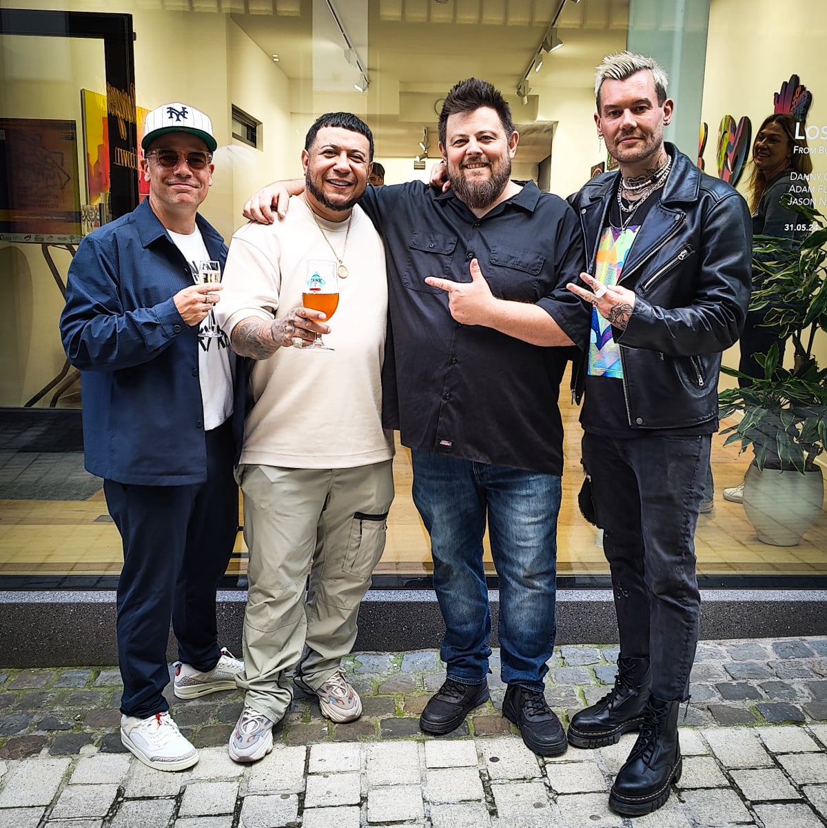 TEAM FOR THE URBAN ART SHOW LOS COLORES WITH DANNY CORTES JASON NAYLOR AND ADAM FUJITA LIEGE BELGIUM AT THE BURONZU GALLERY